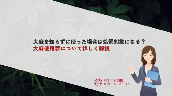 大麻を知らずに使った場合は処罰対象になる？大麻使用罪について詳しく解説