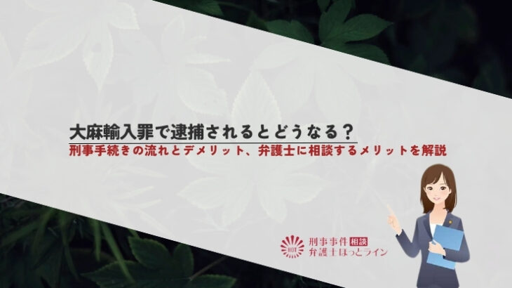 大麻輸入罪で逮捕されるとどうなる？刑事手続きの流れとデメリット、弁護士に相談するメリットを解説