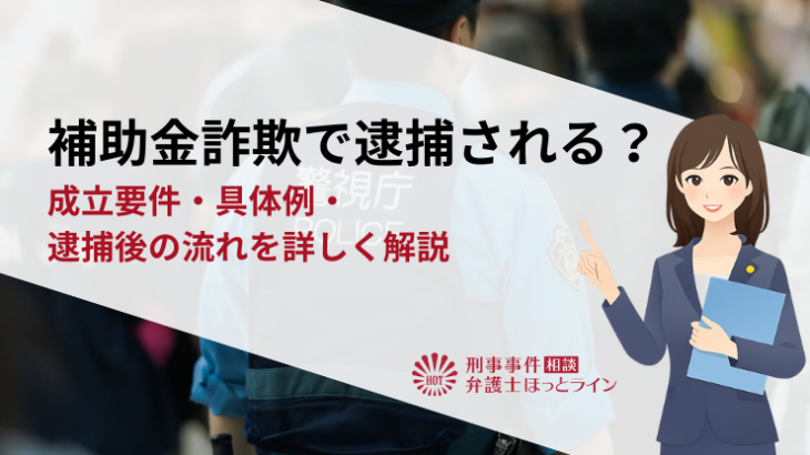 補助金詐欺で逮捕される？成立要件・具体例・逮捕後の流れを詳しく解説